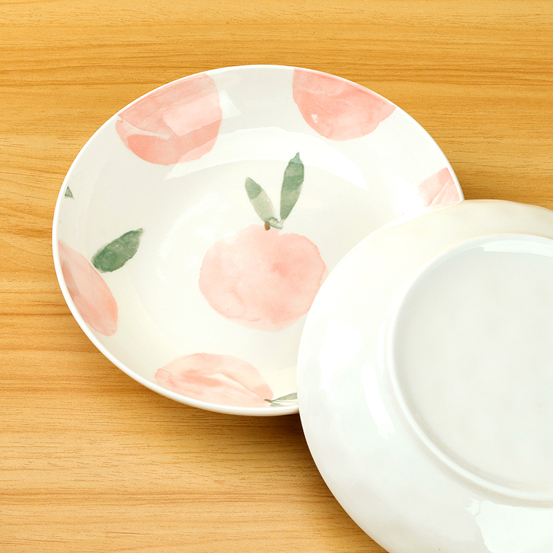 Printed 8 inch rain stone plate (peach)