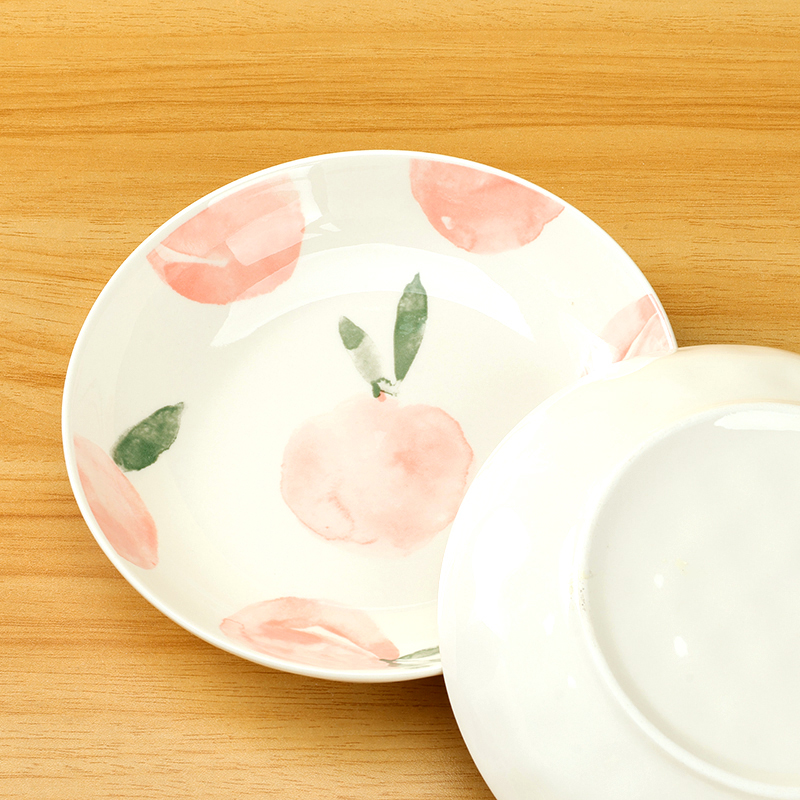 Printed 7 inch rain stone plate (peach)