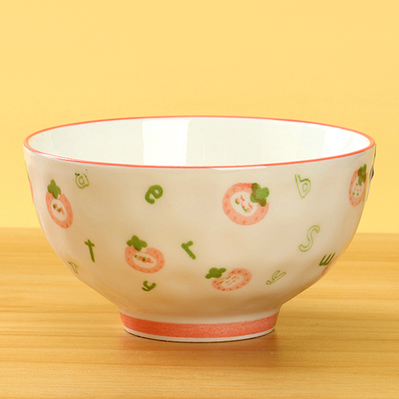 Printed 4.5 inch rain stone bowl (cute strawberry)