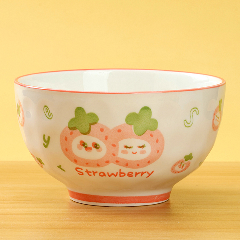 Mingxin 5 inch rain stone bowl (lovely strawberry)