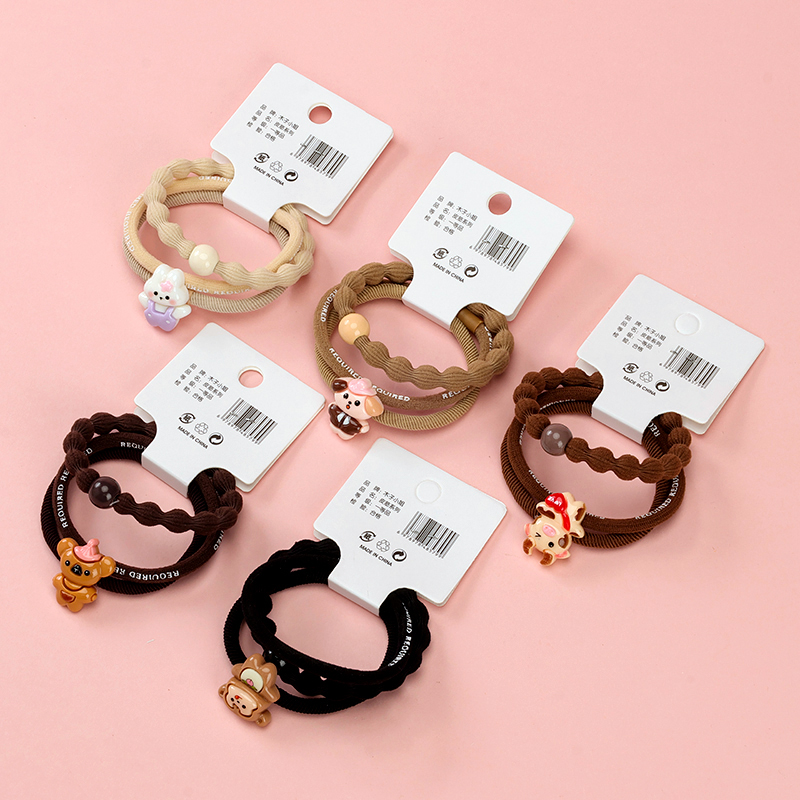 brown cartoon accessories combination rubber band