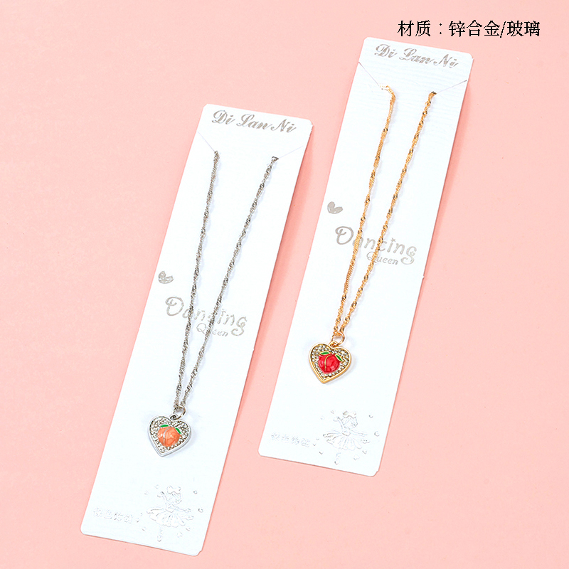 Diamond Peach Water Ripple Necklace