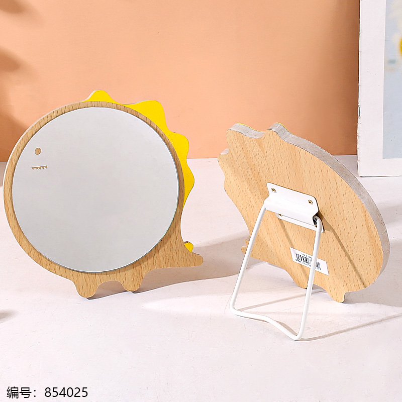 2296 Wooden Little Dinosaur Table Mirror