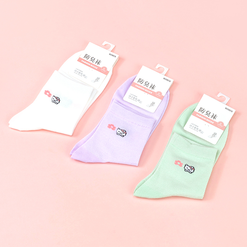 2207 mesh ladies color cotton socks (tube)