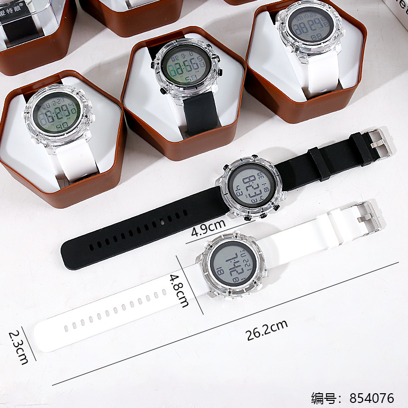 7333 Fashion Transparent Case Waterproof Watch 1 x 12