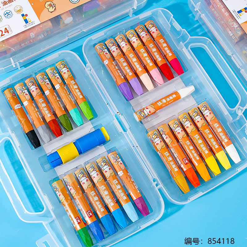 1824 Plastic Case 24-Color Smooth Oil Pastels (1 x 10)