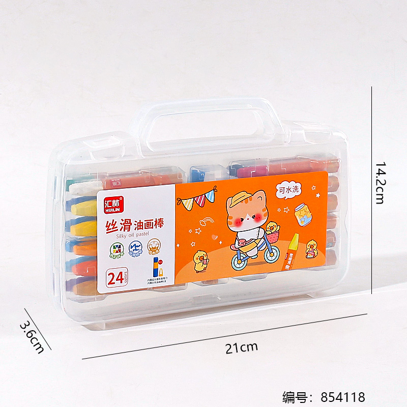 1824 Plastic Case 24-Color Smooth Oil Pastels (1 x 10)