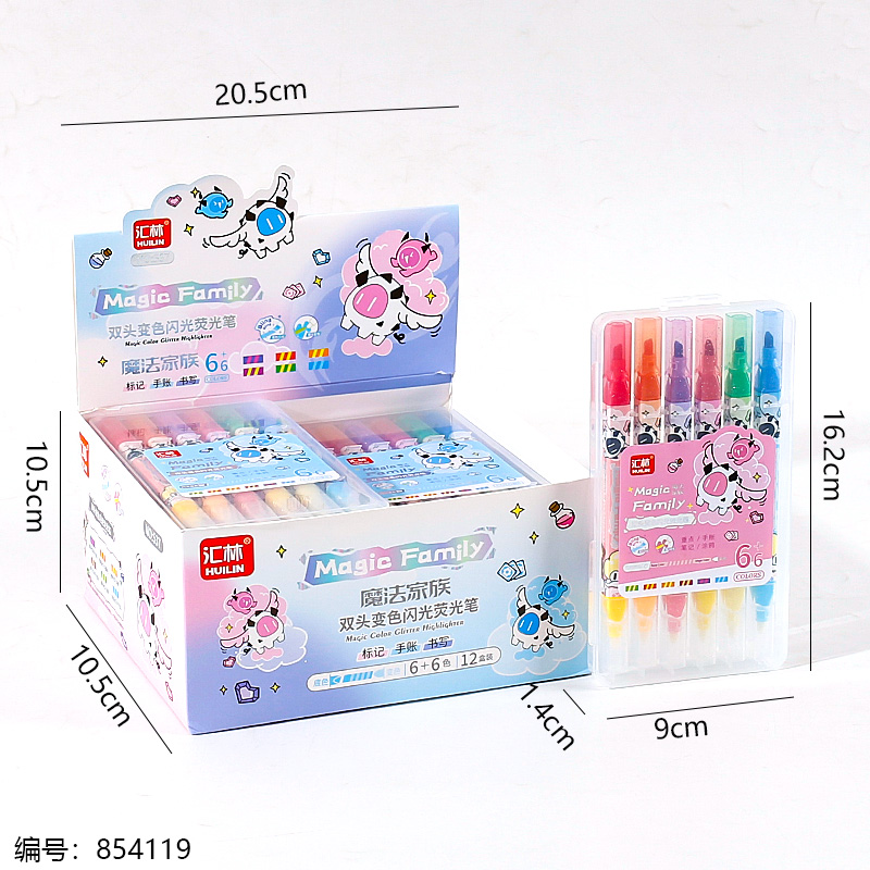 537 Double-Head Color-Changing Flash Highlighter (6-Pack)