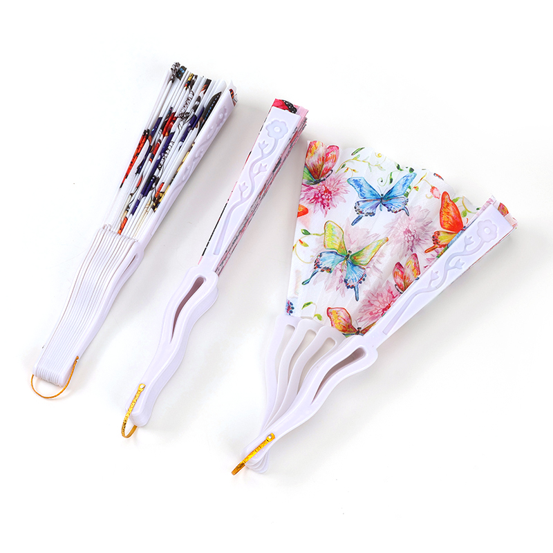 Butterfly white keel folding fan