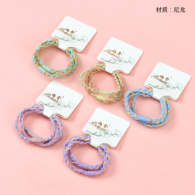 Three colored flat braid bands