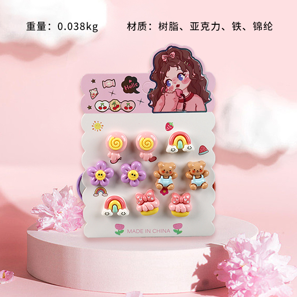Cartoon series children's hair tie (mixed color) - Image 2
