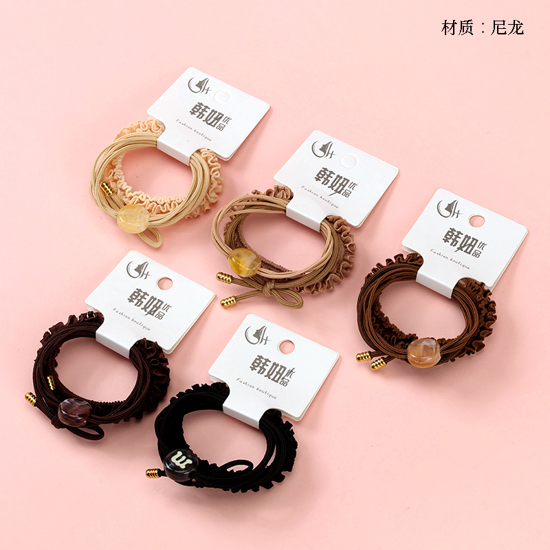 brown lace letter accessories rubber band suit
