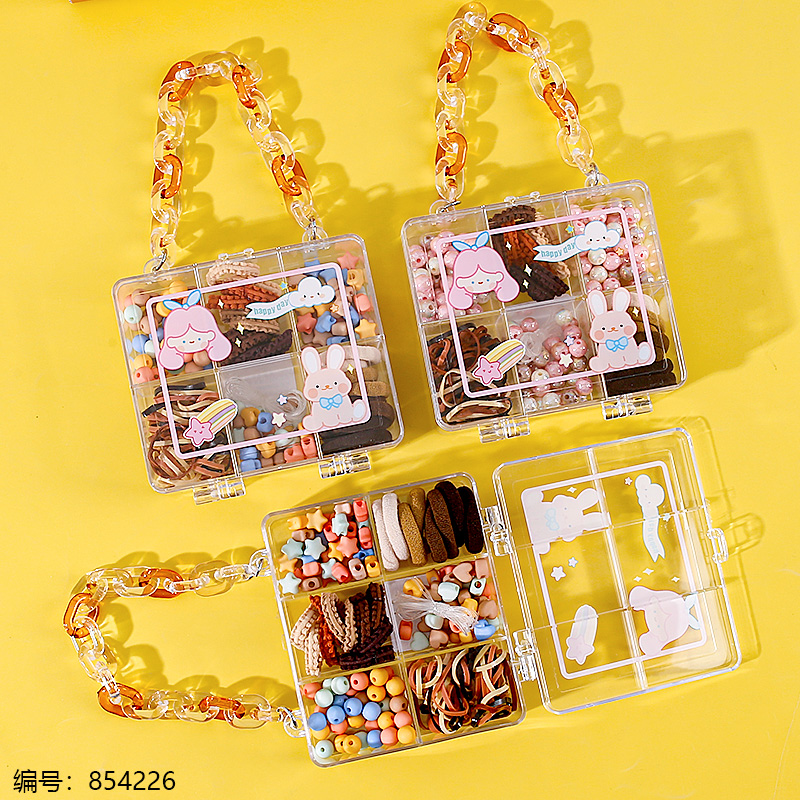 Six-Compartment Coffee Hair Tie DIY Accessories Box 113