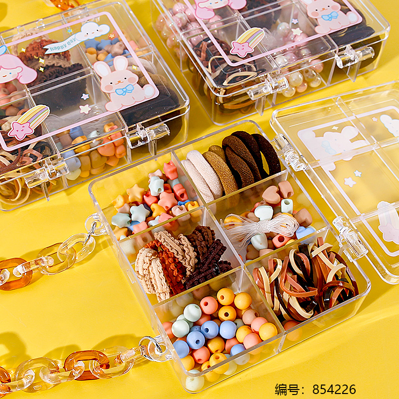 Six-Compartment Coffee Hair Tie DIY Accessories Box 113