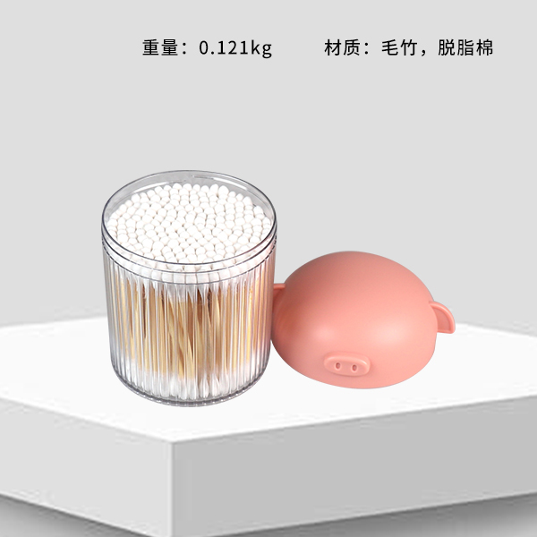 XQ-201 Cute Pig Canned Cotton Sabs (200 pcs)
