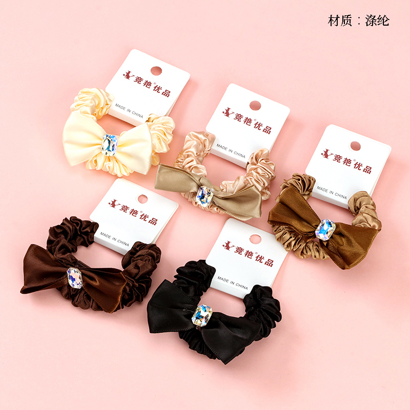 New zircon bow tie fabric rubber band