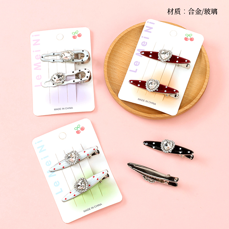 Boxed Dot Crystal Accessories Pair Duck Clip