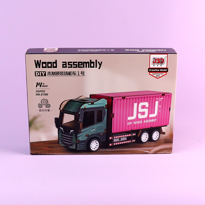 6796DIY Wooden Assembled Huili Container Truck