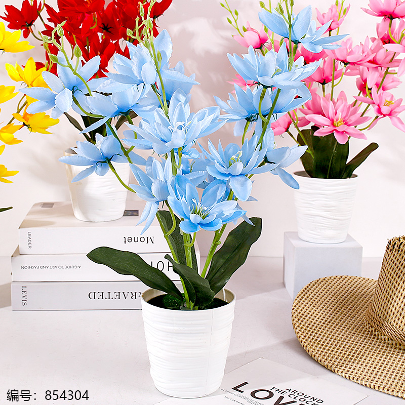 White Pot Snow Lotus Potted Plant (1 x 15)