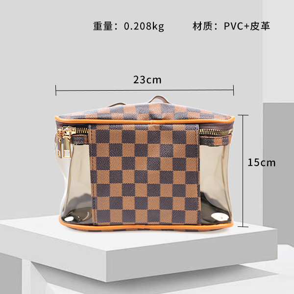 304pvc spliced clamshell makeup bag