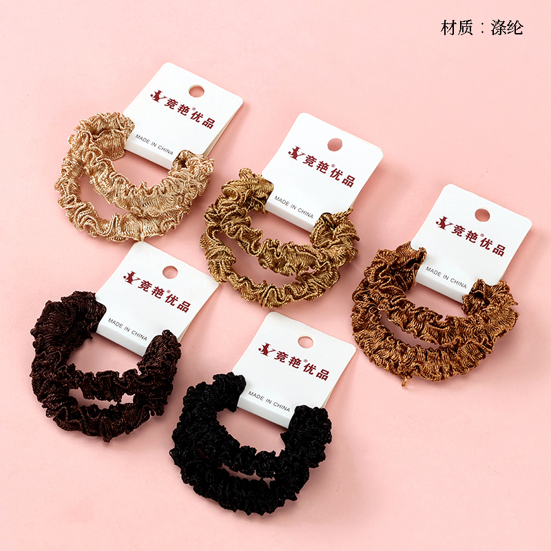 Two brown lace small intestine ring