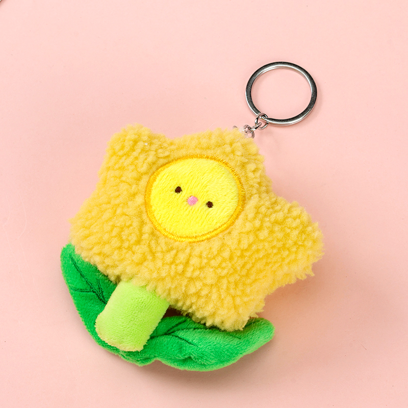 Plush Flower Smiley Pendant