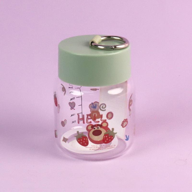 4058-A Rope Strawberry Bear Glass Cup