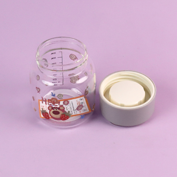 4058-A Rope Strawberry Bear Glass Cup - Image 3