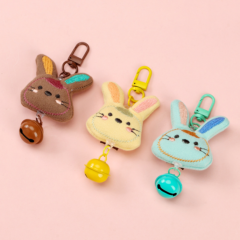 elevator plush embroidery bunny pendant