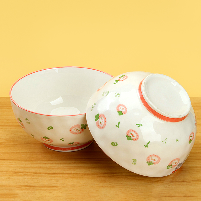 Mingxin 6 inch rain stone bowl (lovely strawberry)