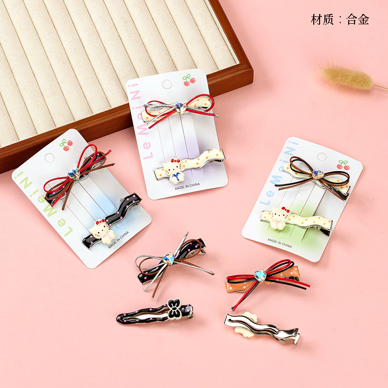 Boxed zircon bow accessories duck clip