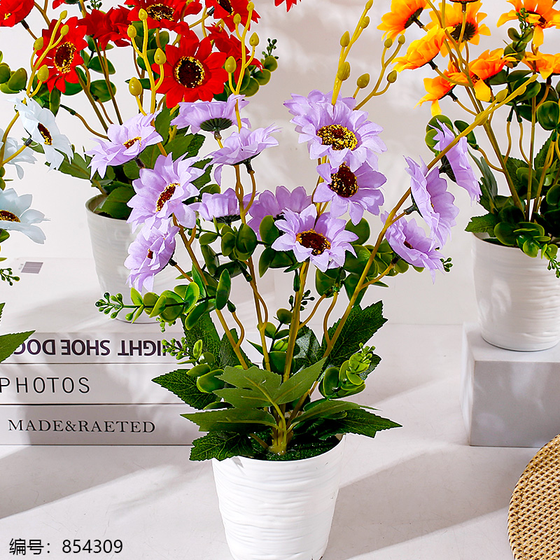 White Pot Sunflower Potted Plant (1 x 15)