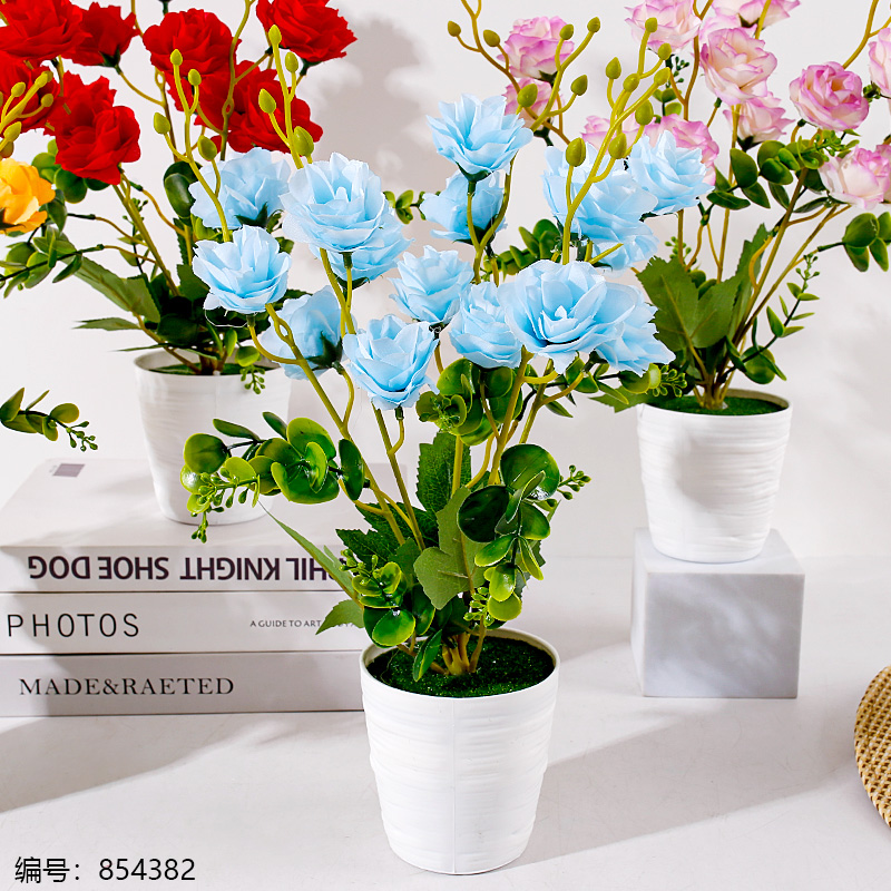 White Pot Small Rose Potted Plant (1 x 15)