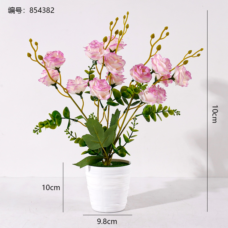 White Pot Small Rose Potted Plant (1 x 15)
