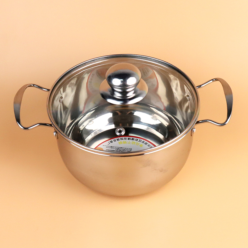 18cm steel double ear soup pot (blister)