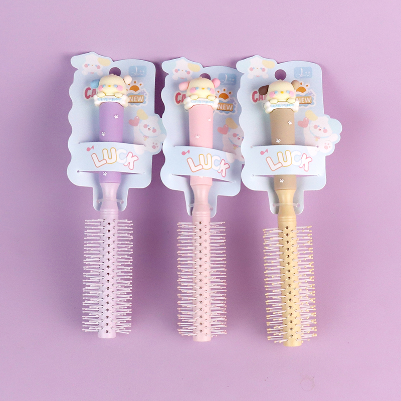 0658 cream dog silicone handle curling hair comb