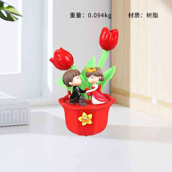 YD-297 Couple light ornaments on flower pots