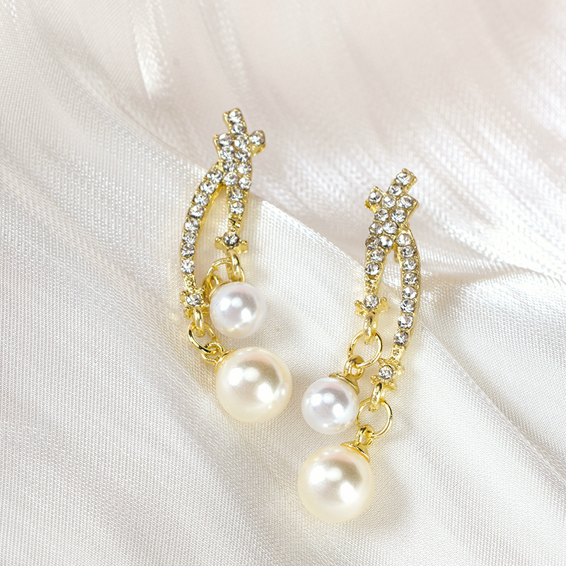 Long Xinghe Pearl Tassel Earrings
