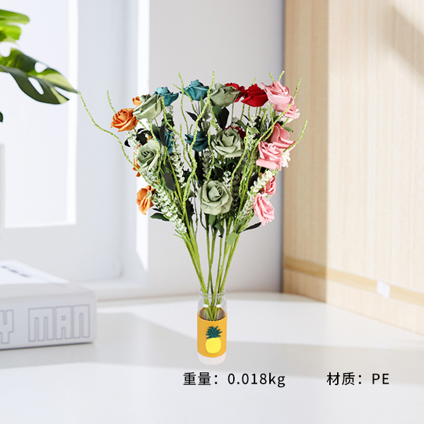 19216 Rose (melange) plastic flowers