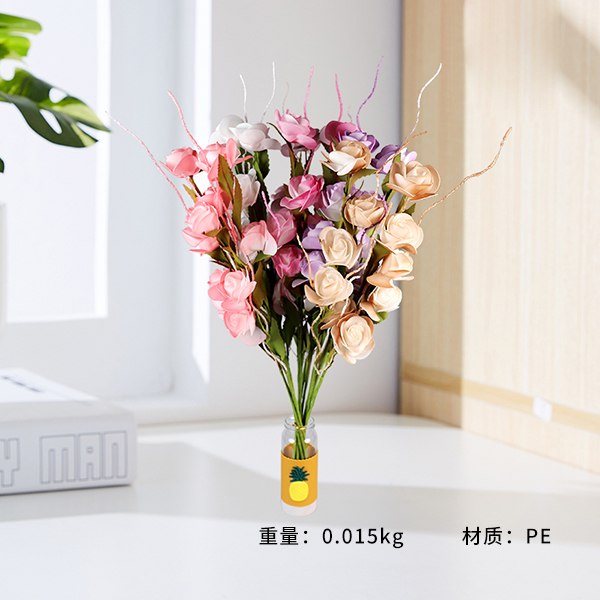 147-2 rose (melange) plastic flowers