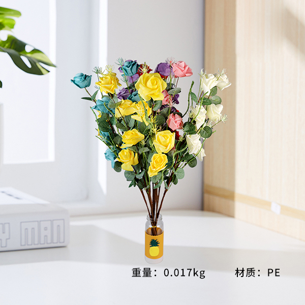 767 roses (melange) plastic flowers