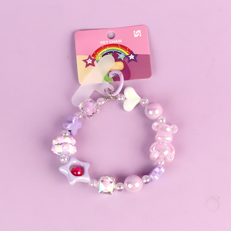 Solid color cream mobile phone chain (mixed)