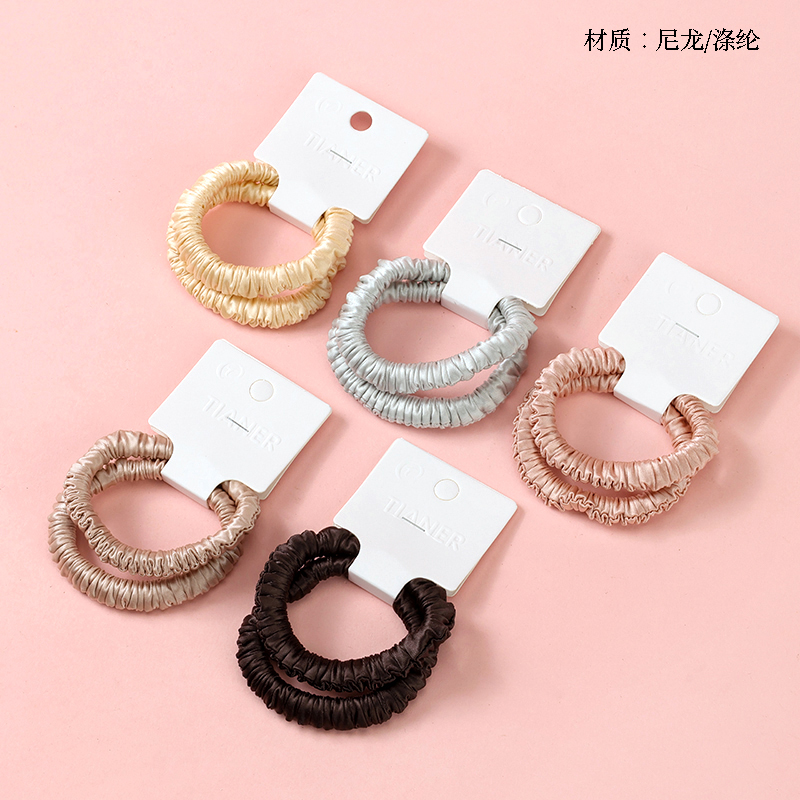 Two simple satin fabric rubber bands