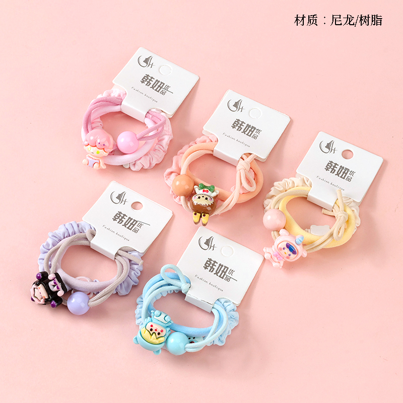 Color cartoon accessories rubber band (3)
