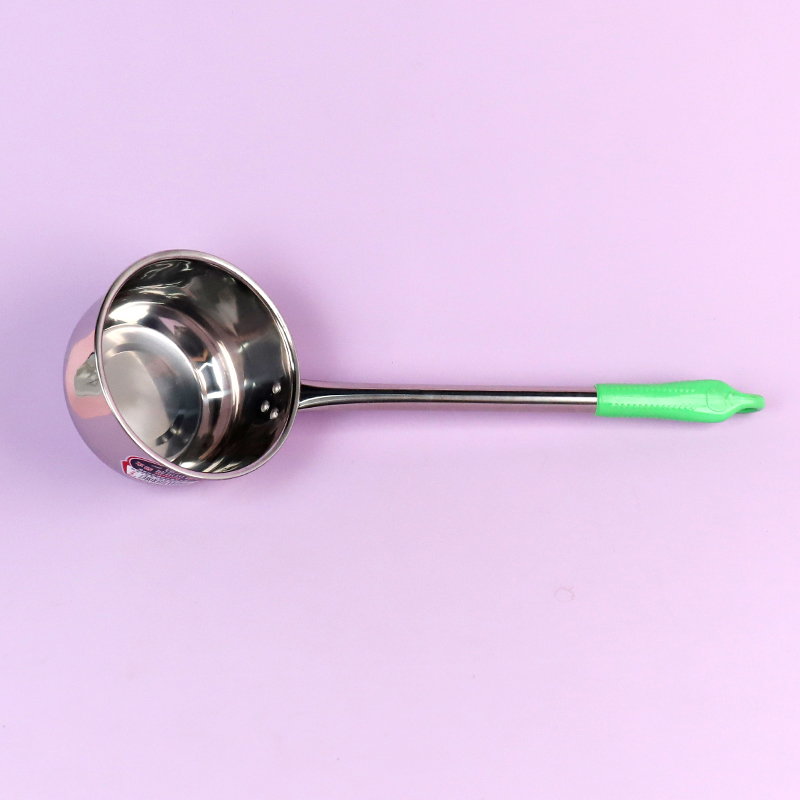 Flat bottom plastic handle spoon 14*35cm