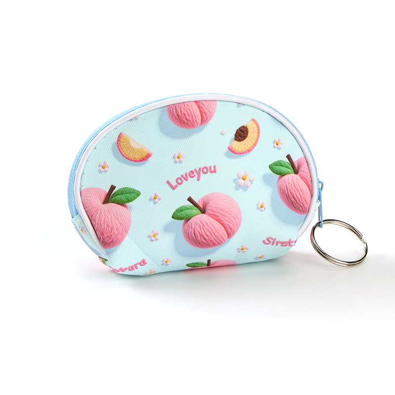 Small fresh peach half round bag