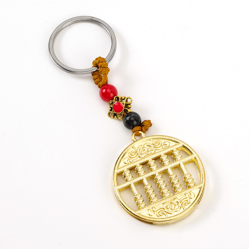 Hand-knitted alloy abacus pendant