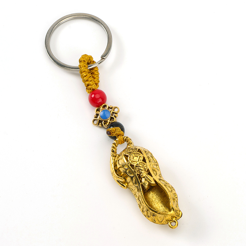 Hand-woven alloy peanut pendant