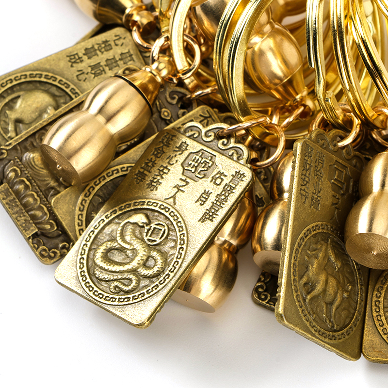 Alloy gourd zodiac square pendant