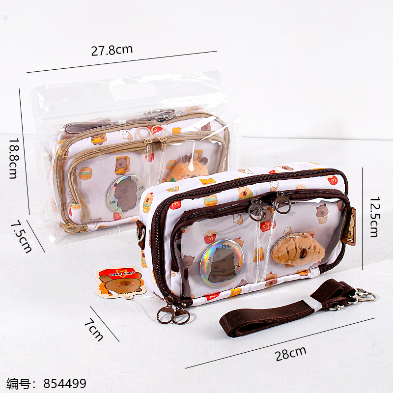 Capybara Pencil Case Crossbody Bag with Handle 21185-05